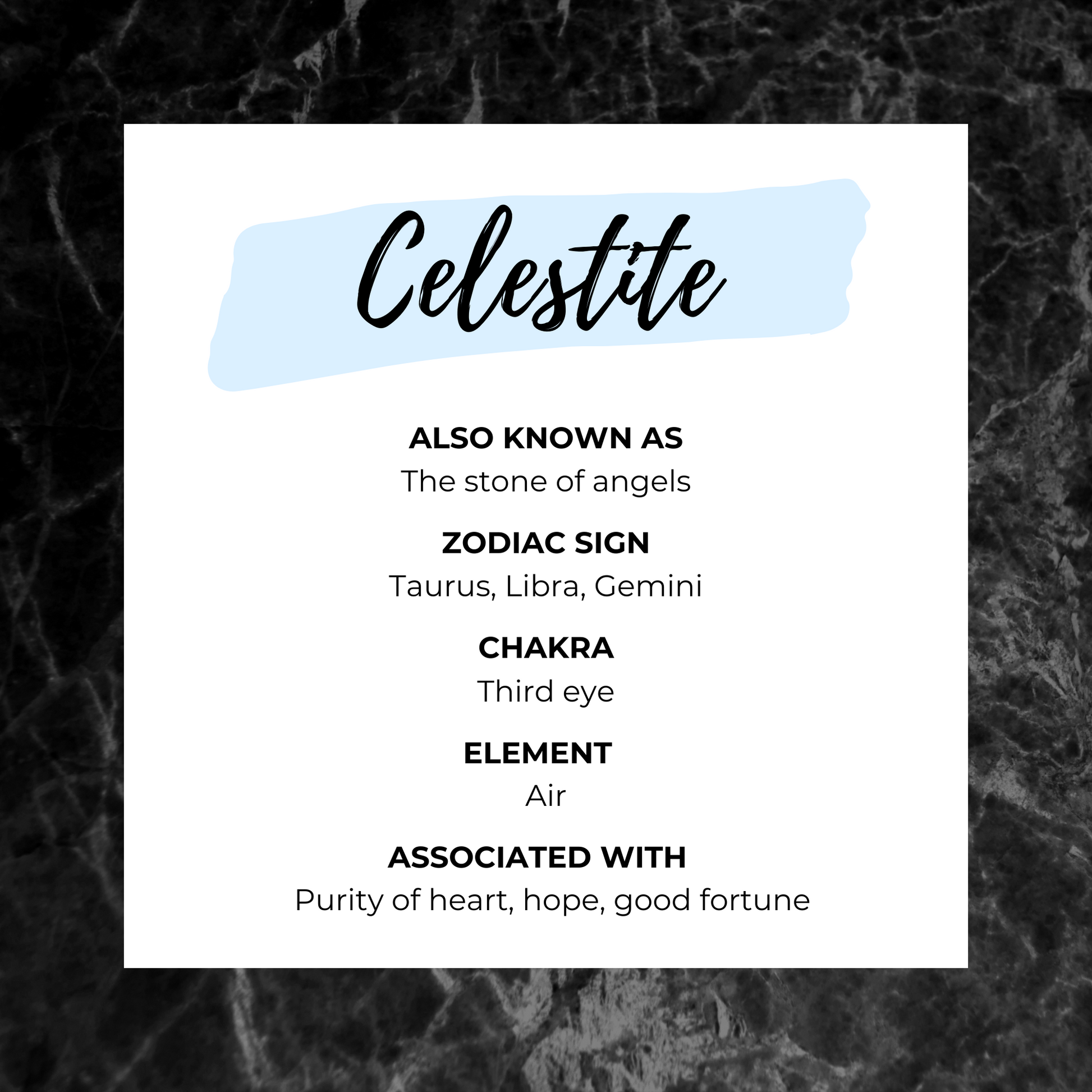 Celestite crystal information